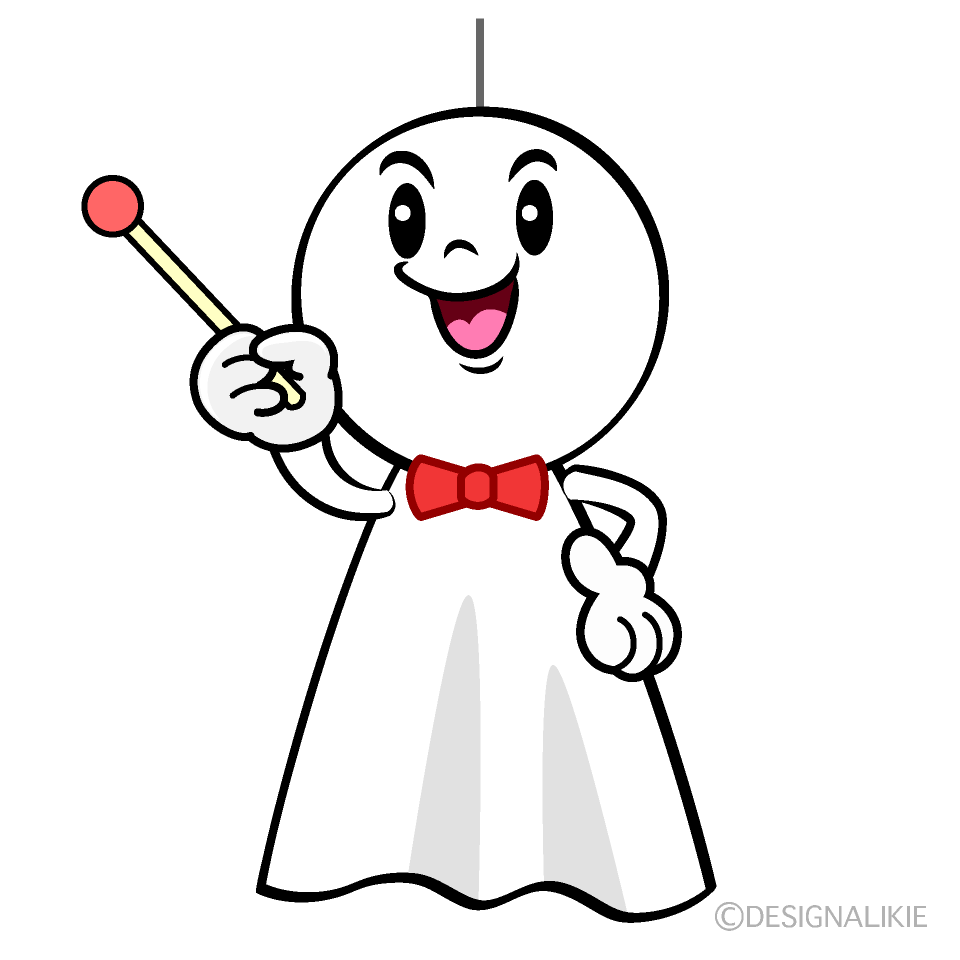 かわいい説明するてるてる坊主イラスト