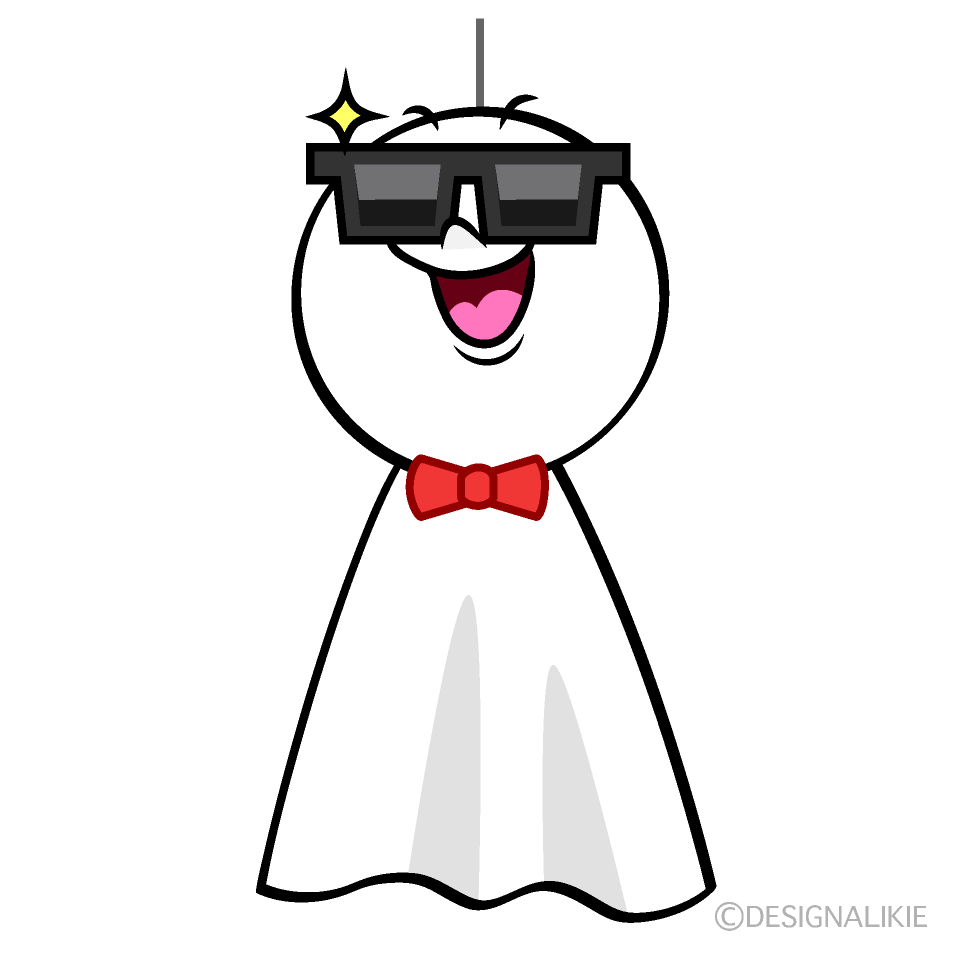 かわいいサングラスのてるてる坊主イラスト