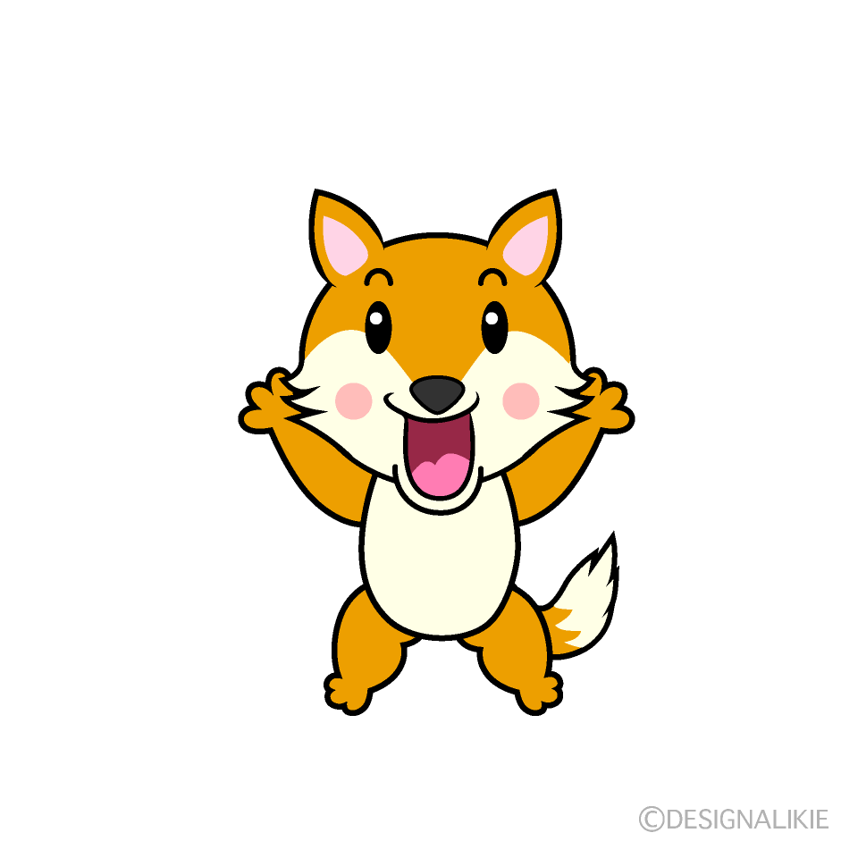 かわいい驚くキツネイラスト