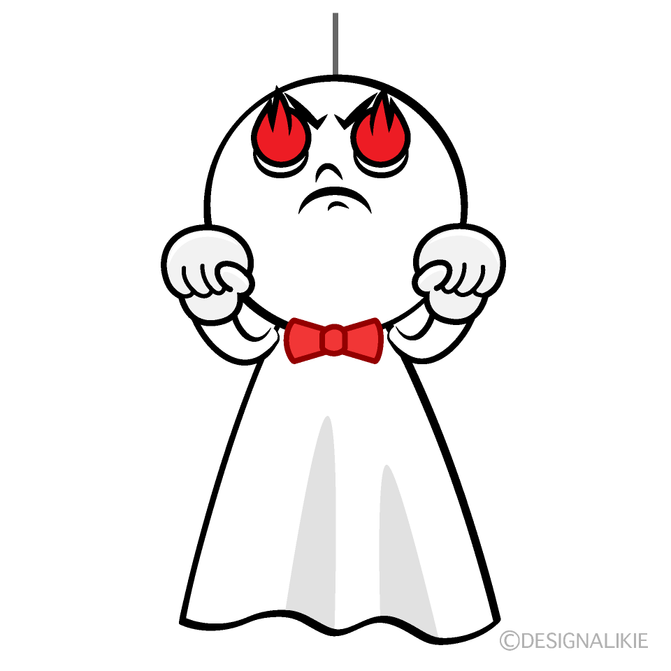 かわいい燃えるてるてる坊主イラスト