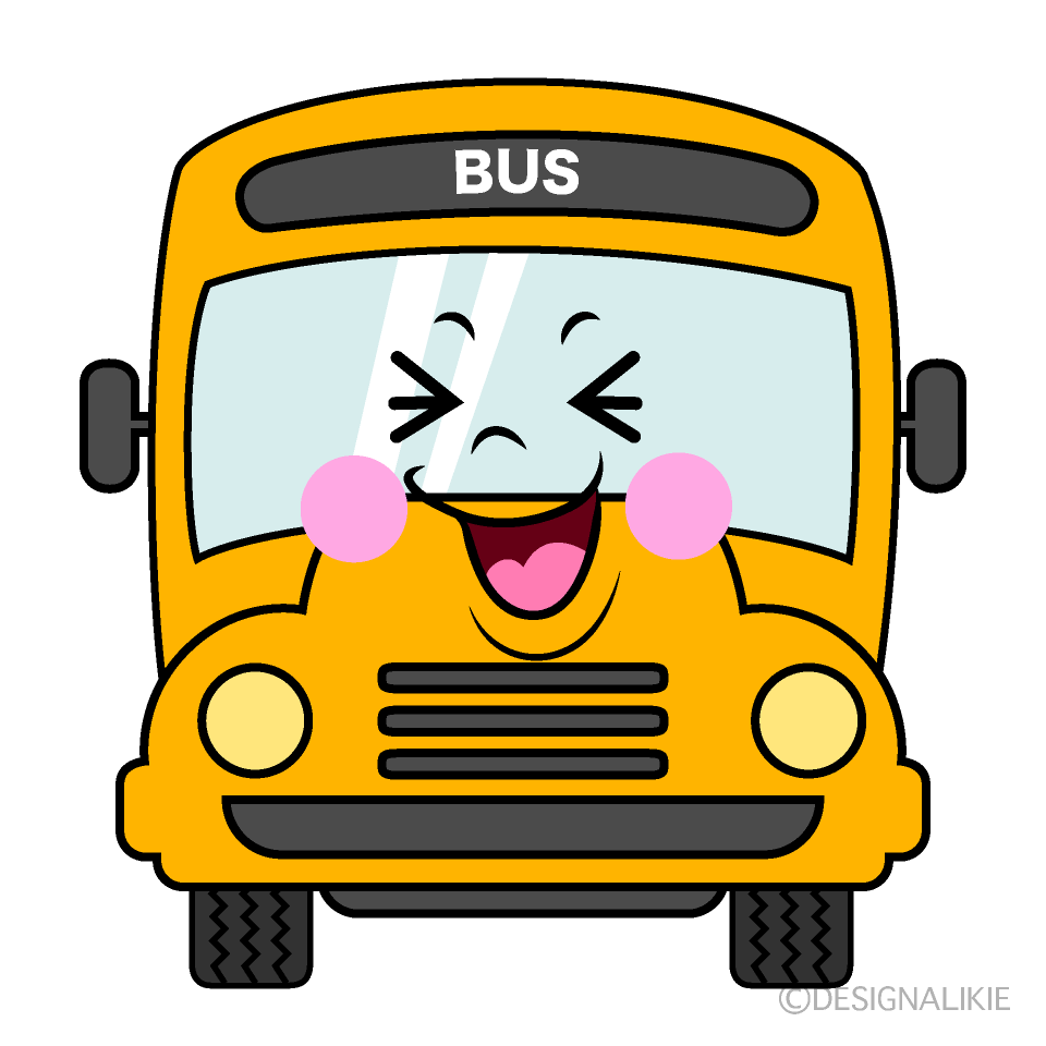 Cute Laughing School Bus Clipart