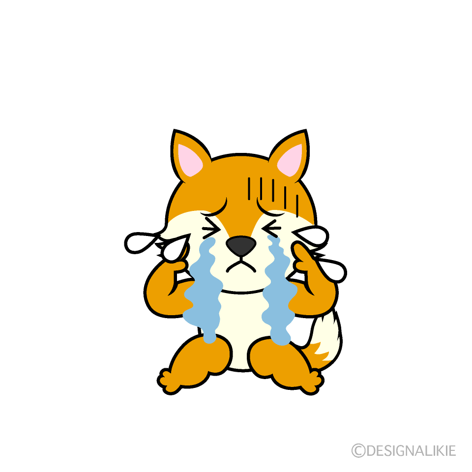 かわいい泣くキツネイラスト