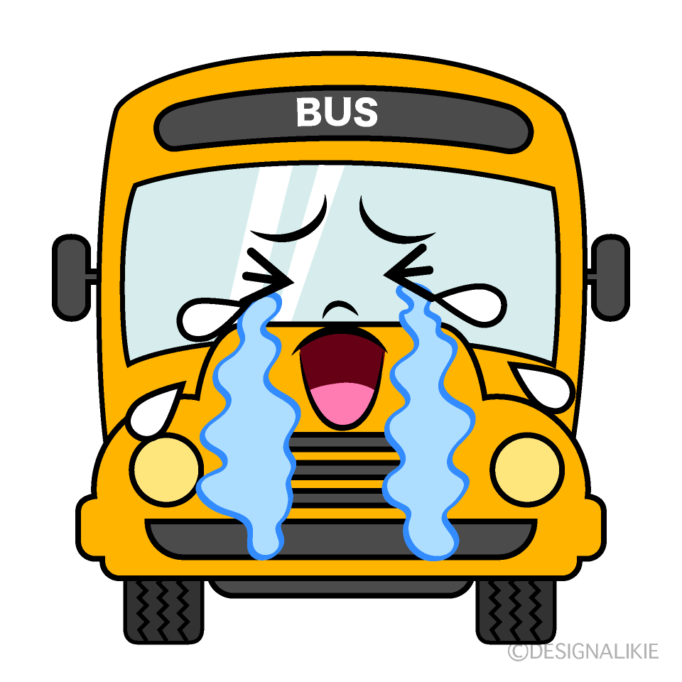 Cute Crying School Bus Clipart