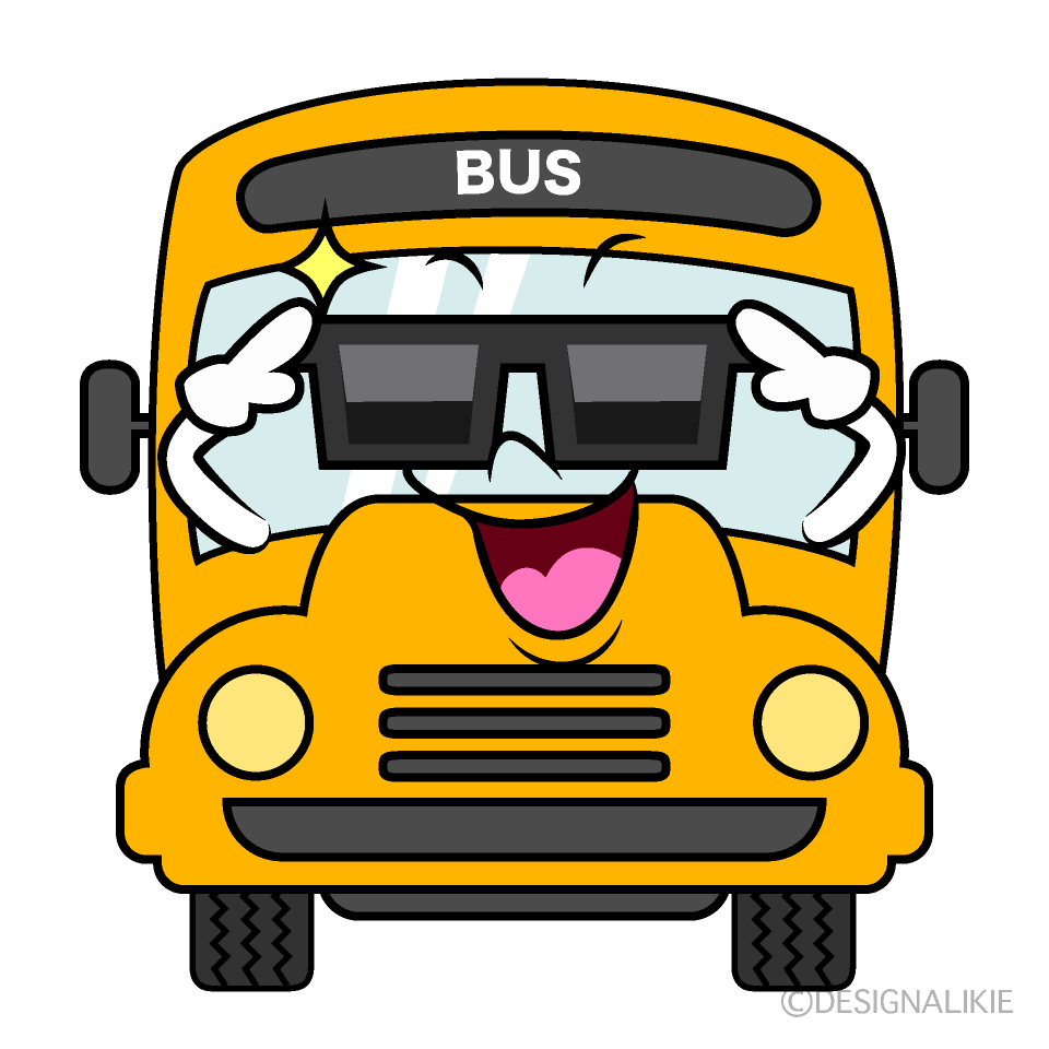Cute Sunglasses School Bus Clipart