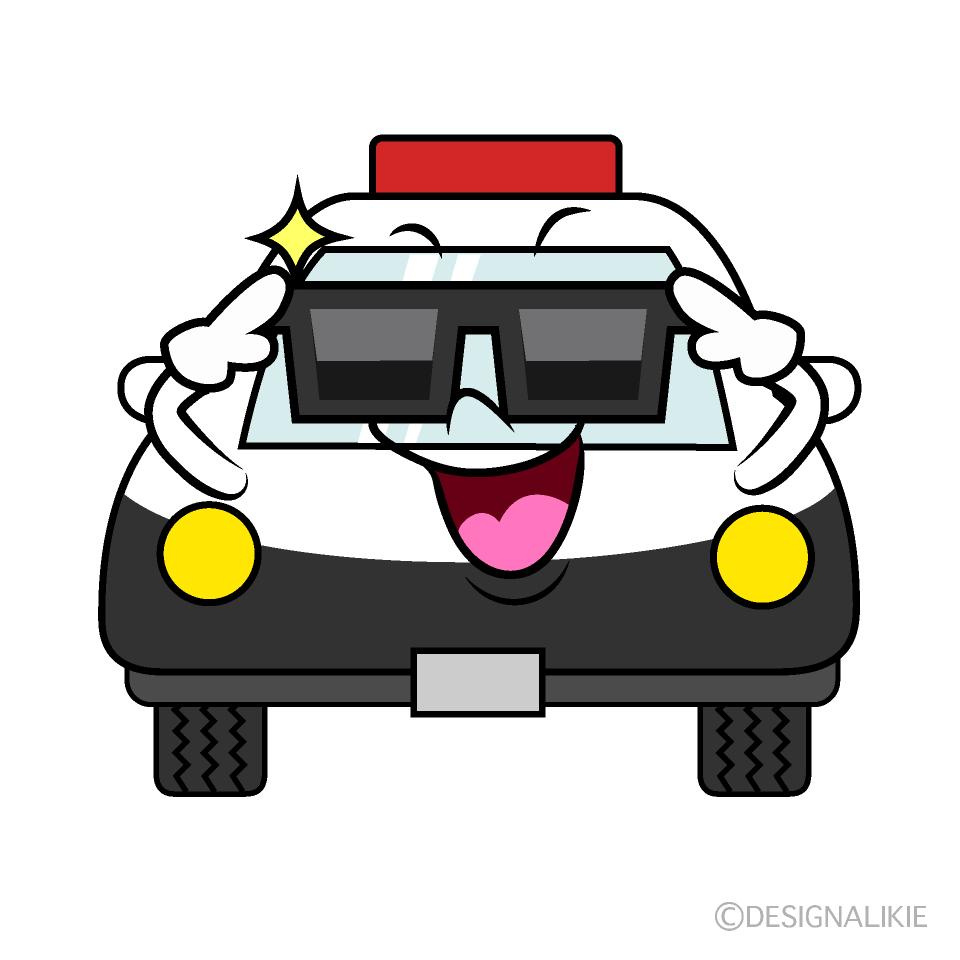 Cute Sunglasses Police Car Clipart