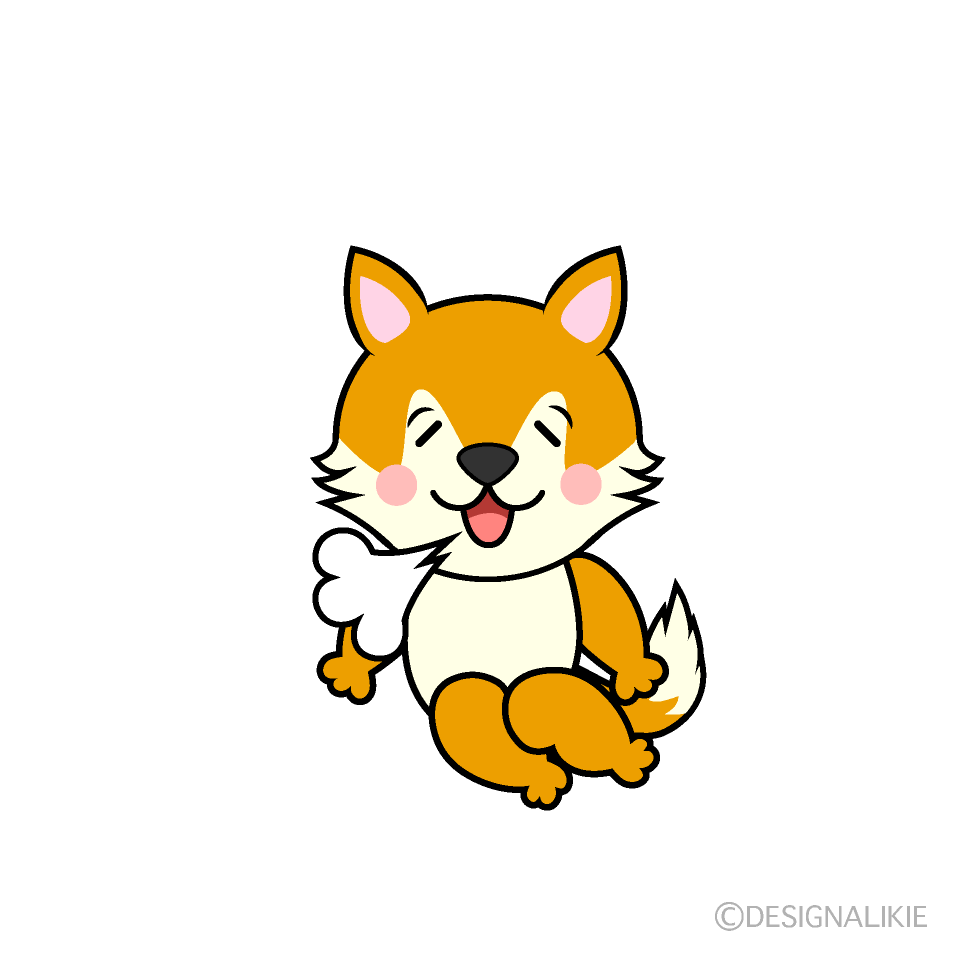 かわいいリラックスしたキツネイラスト