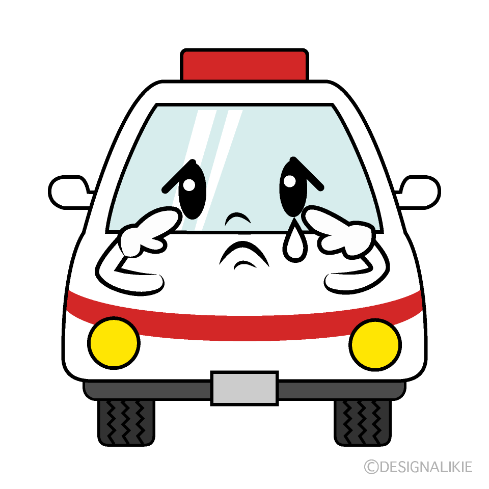 かわいい悲しい救急車イラスト