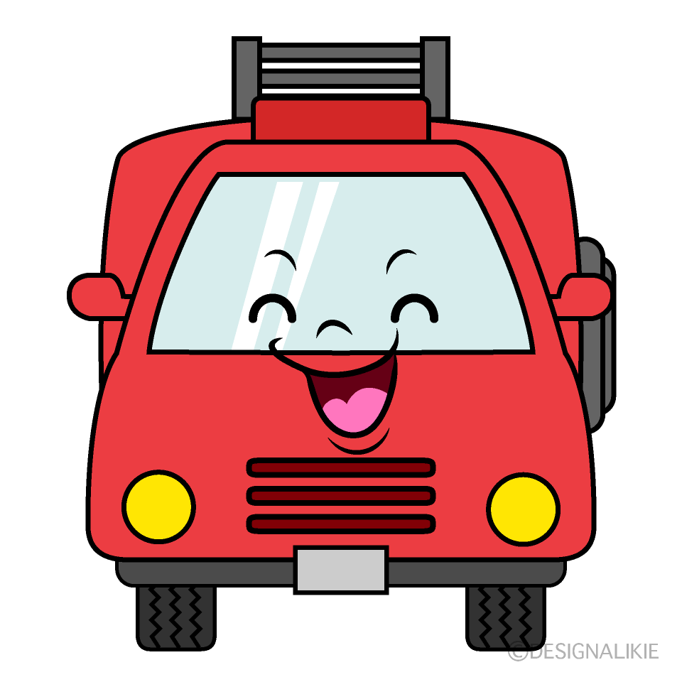 Cute Smiling Fire Truck Clipart