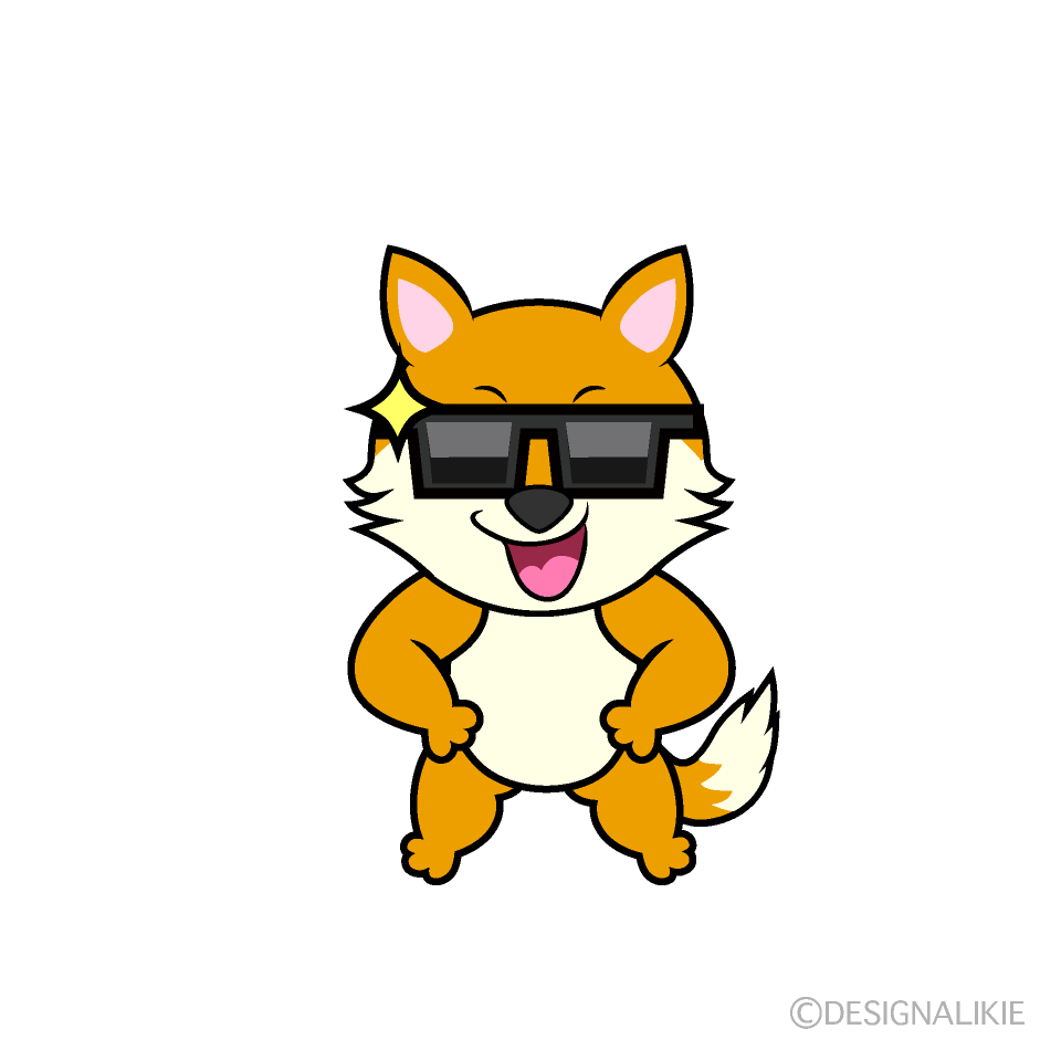 かわいいかっこいいキツネイラスト