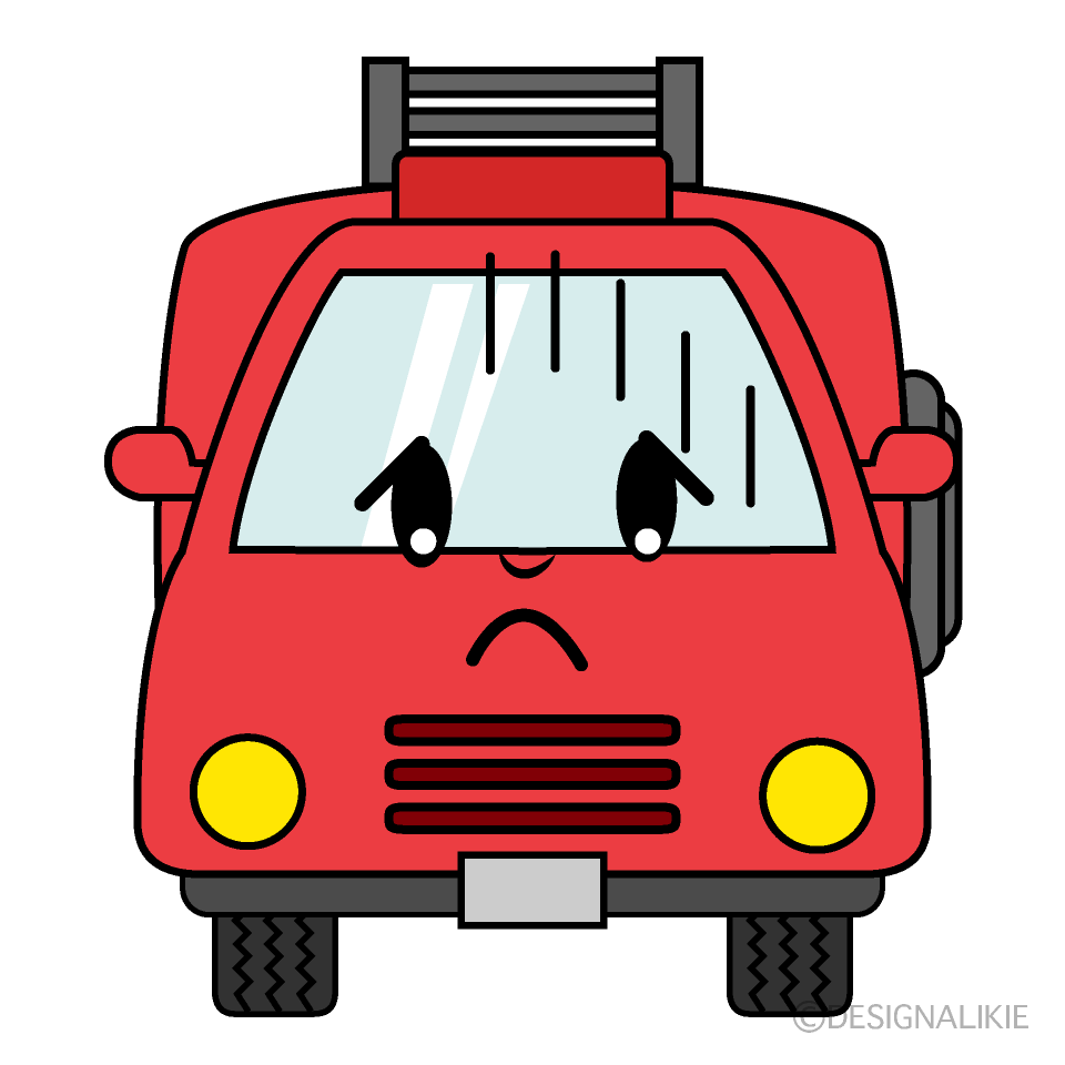 Cute Depressed Fire Truck Clipart