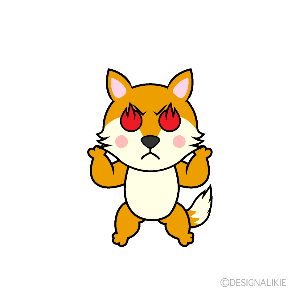 かわいい燃えるキツネイラスト