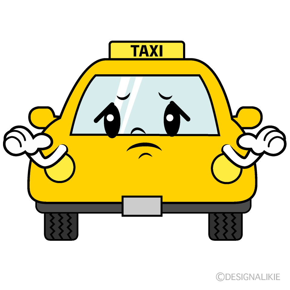 Cute Troubled Taxi Clipart