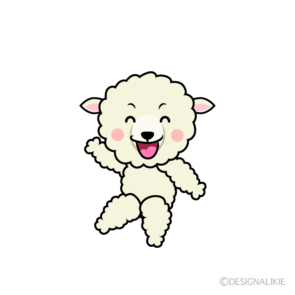 かわいい笑顔のヒツジイラスト