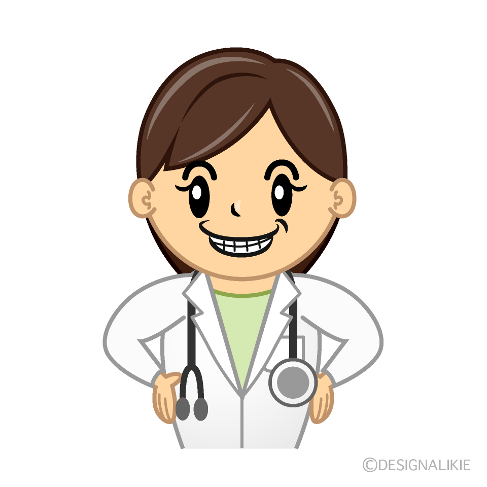 Cute Grinning Female Doctor Clipart