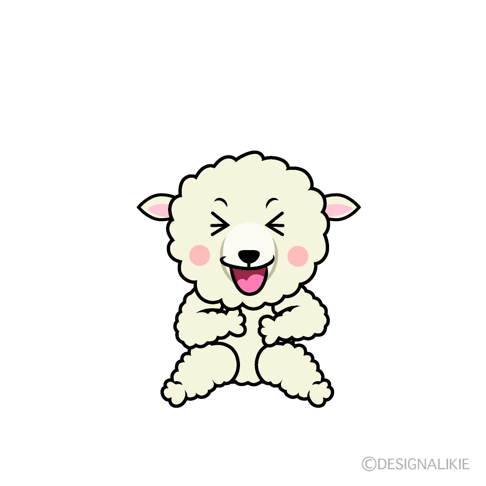 かわいい笑うヒツジイラスト