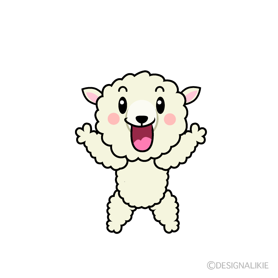 かわいい驚くヒツジイラスト
