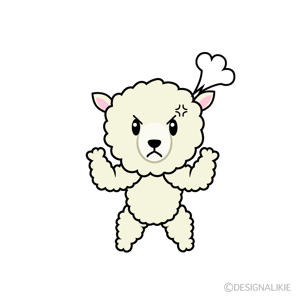 かわいい怒るヒツジイラスト