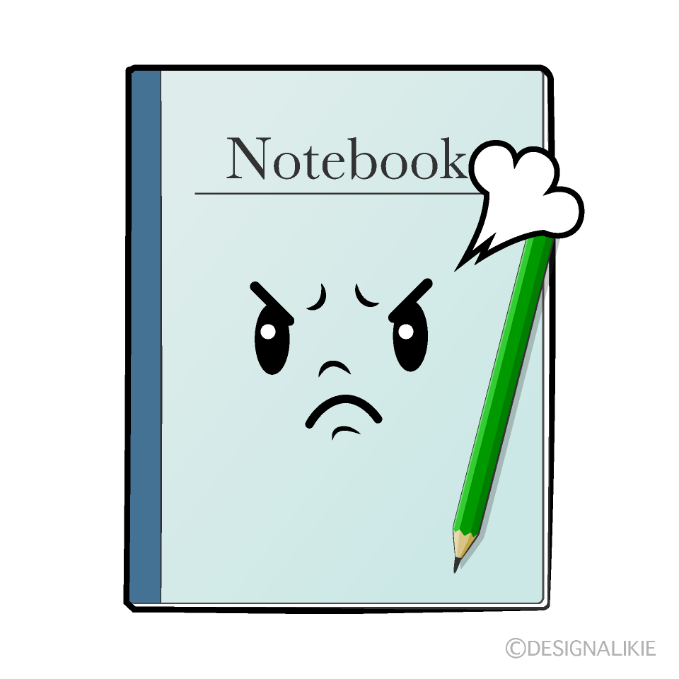 Cute Angry Notebook Clipart