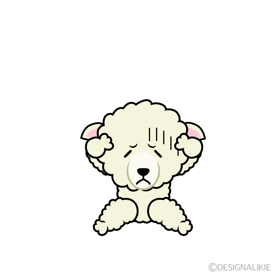 かわいい落ち込むヒツジイラスト