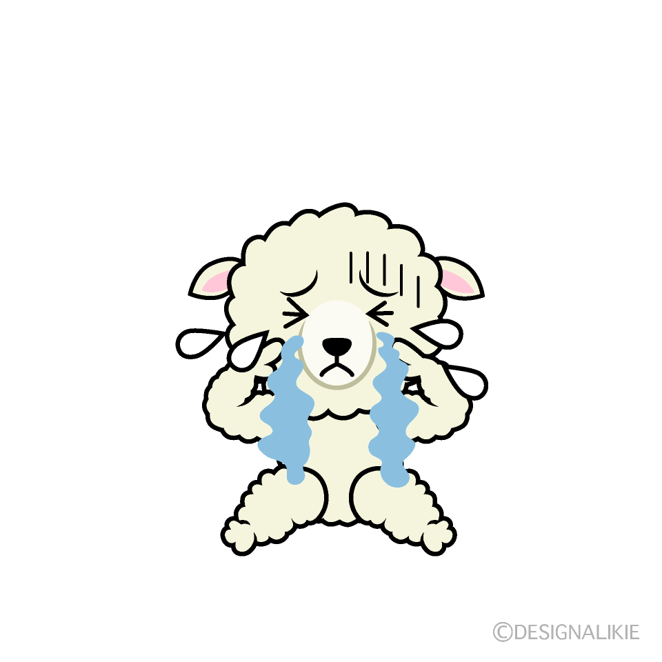 かわいい泣くヒツジイラスト