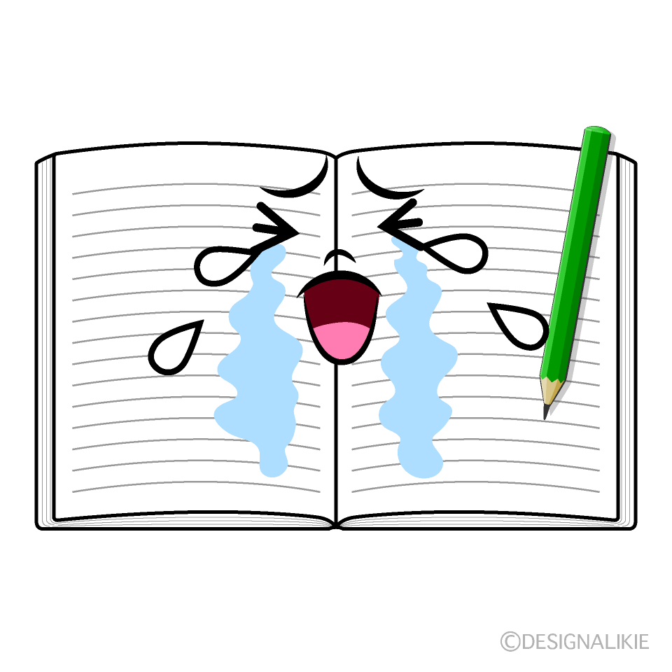 Cute Crying Memo Pad Clipart