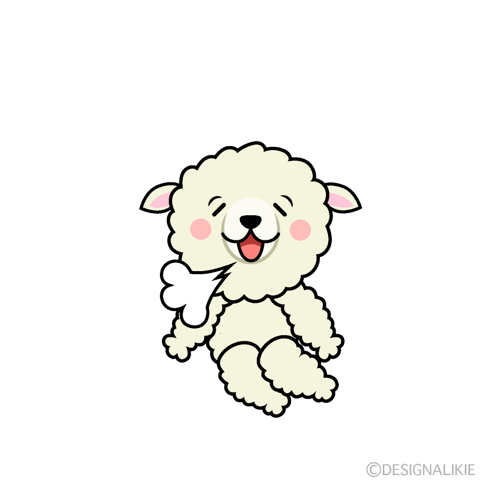 かわいいリラックスしたヒツジイラスト