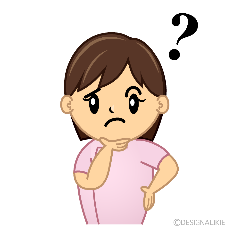 かわいい考える歯科衛生士イラスト