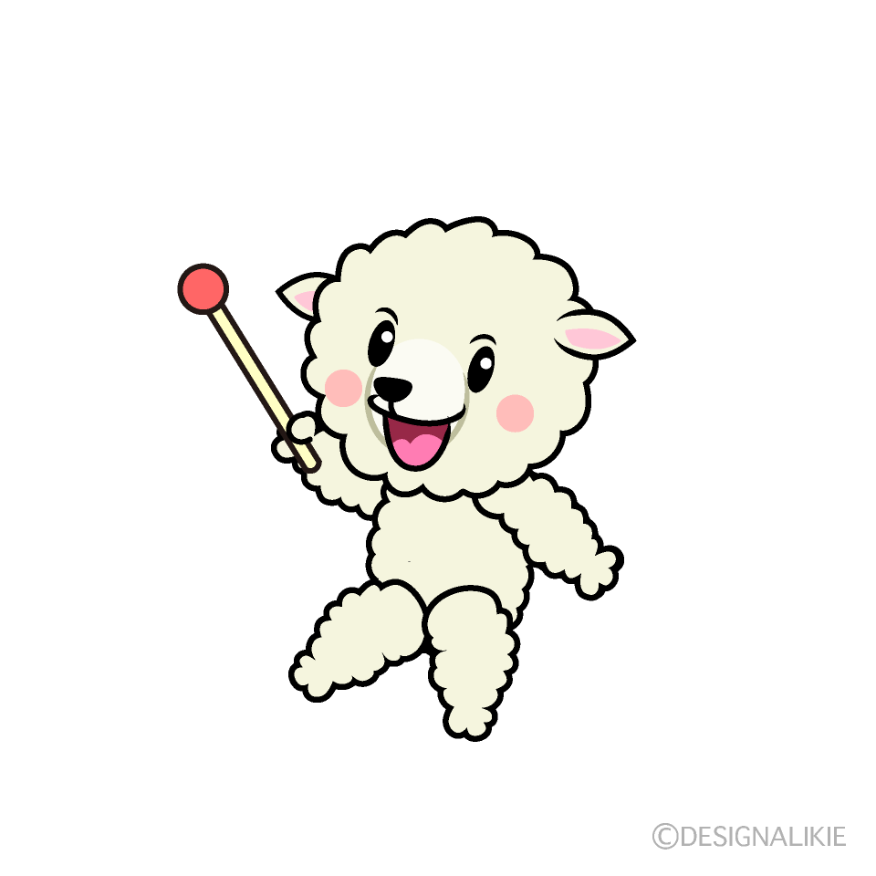 かわいい説明するヒツジイラスト