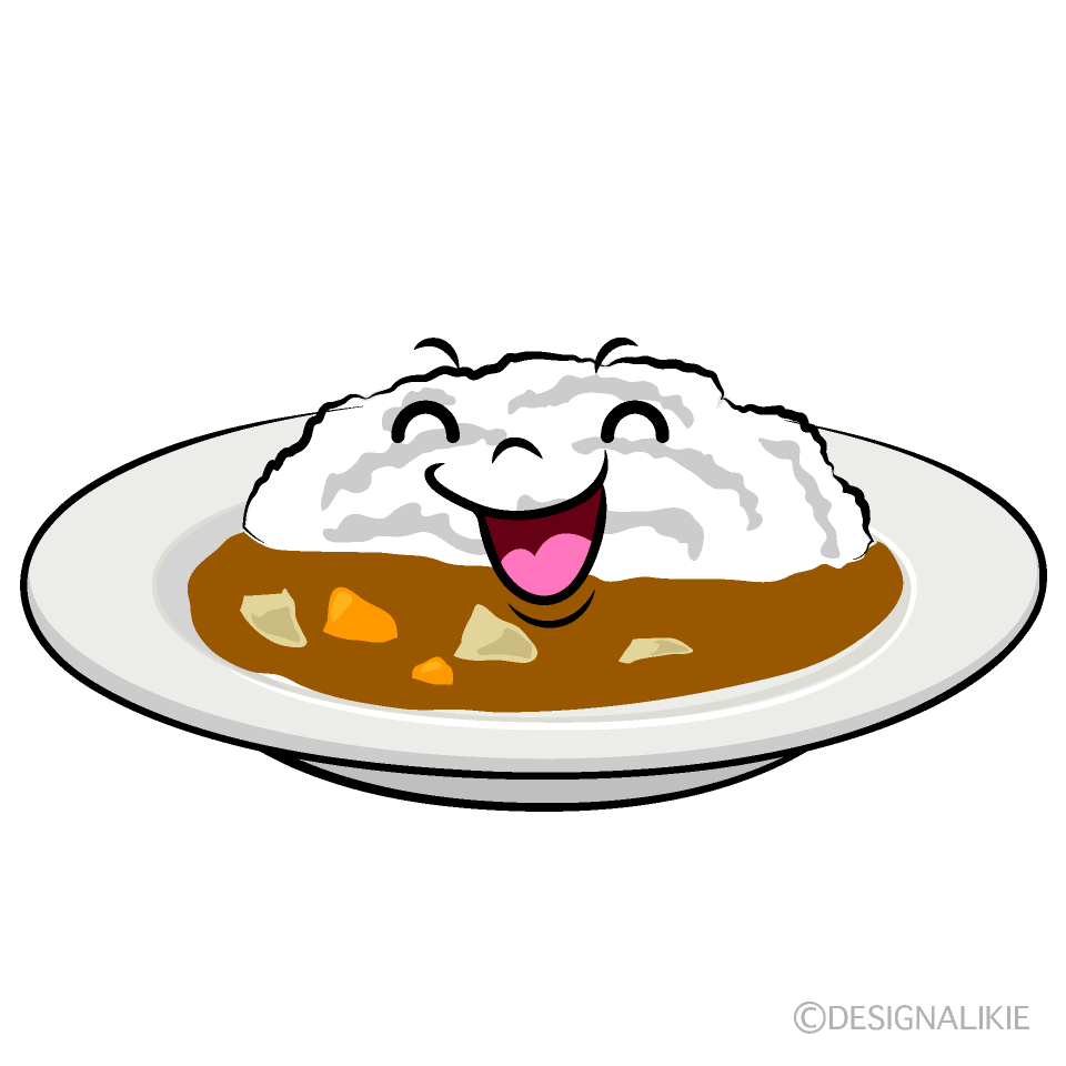 Cute Smiling Curry Rice Clipart