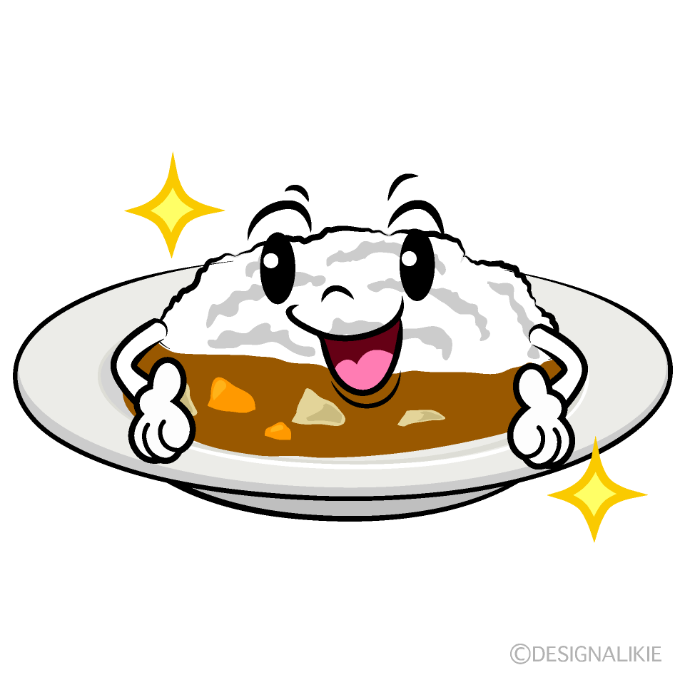 Cute Sparkling Curry Rice Clipart