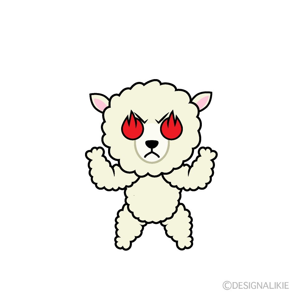 かわいい燃えるヒツジイラスト