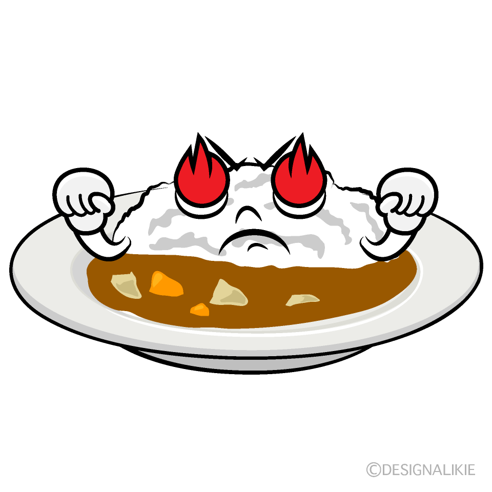 かわいい熱意のカレーライスイラスト