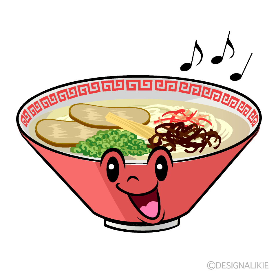 かわいい歌うラーメンイラスト