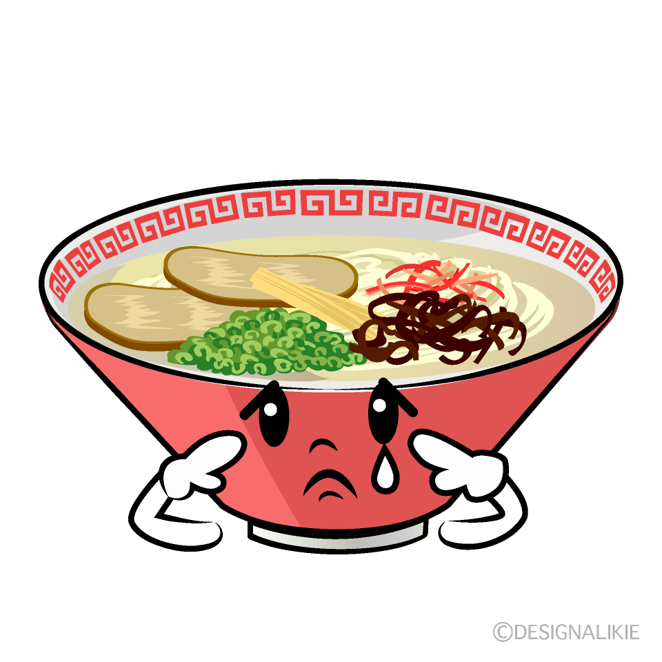 かわいい悲しいラーメンイラスト