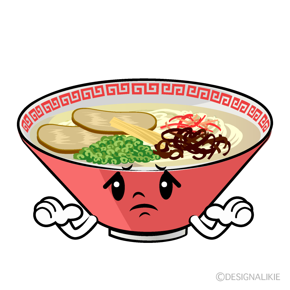 かわいい困るラーメンイラスト