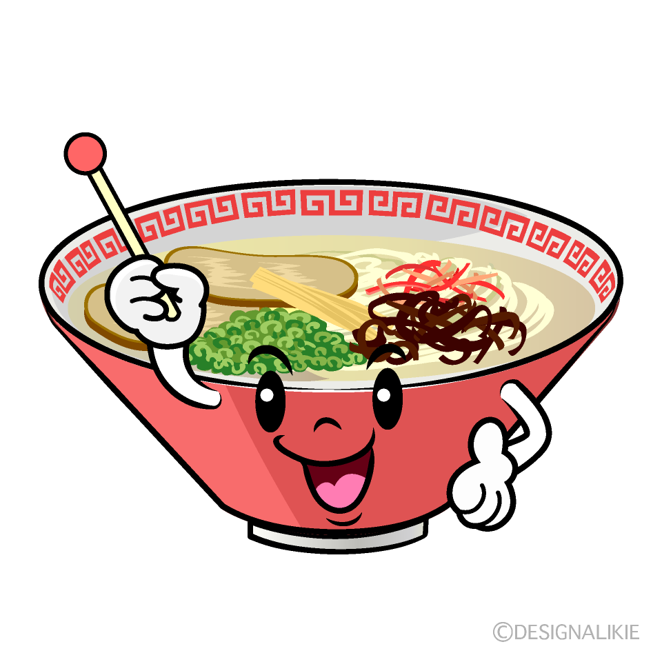 かわいい話すラーメンイラスト