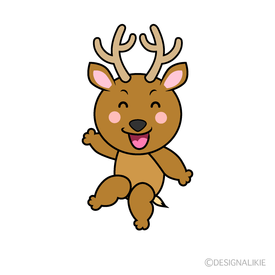 かわいい笑顔のシカイラスト