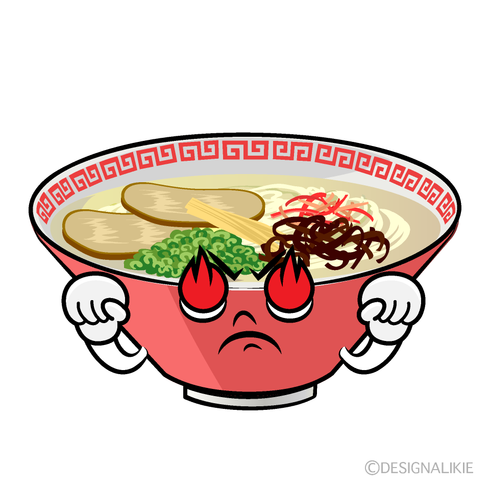 かわいい熱意のラーメンイラスト