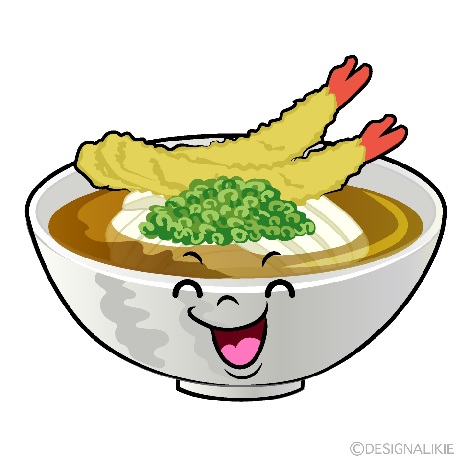 かわいい笑顔のうどんイラスト