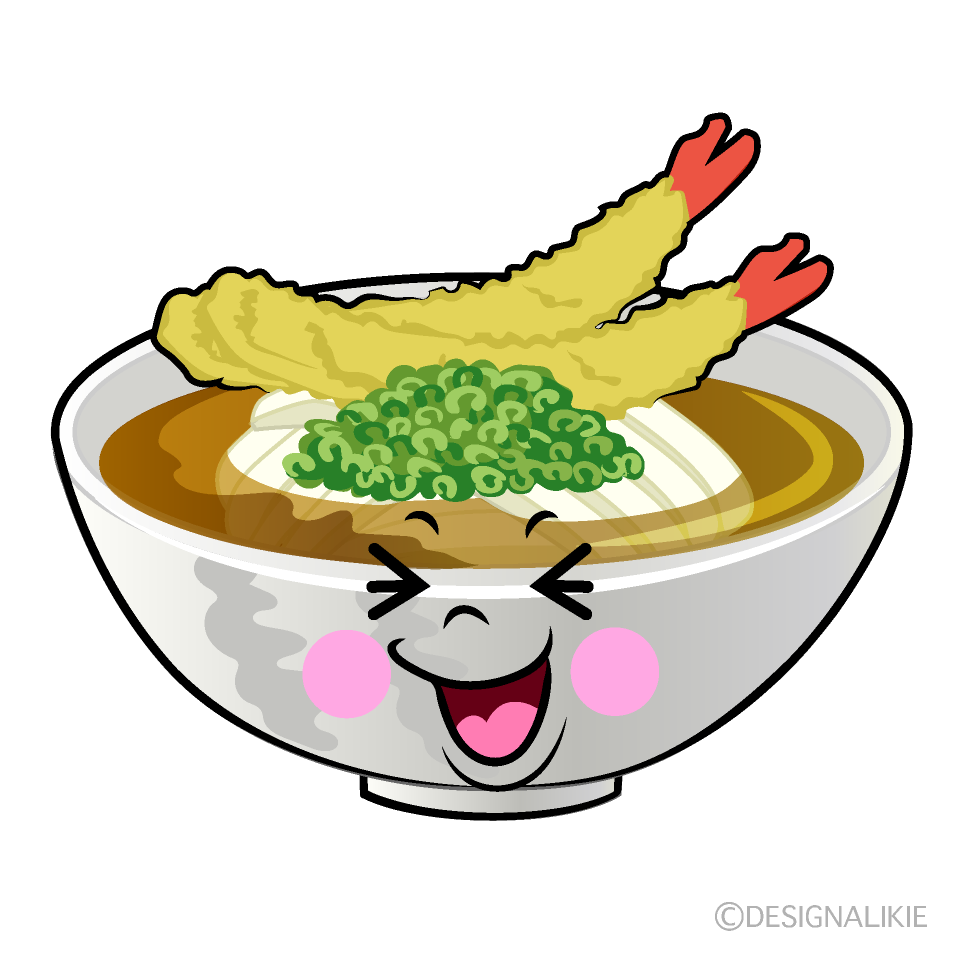 かわいい笑ううどんイラスト