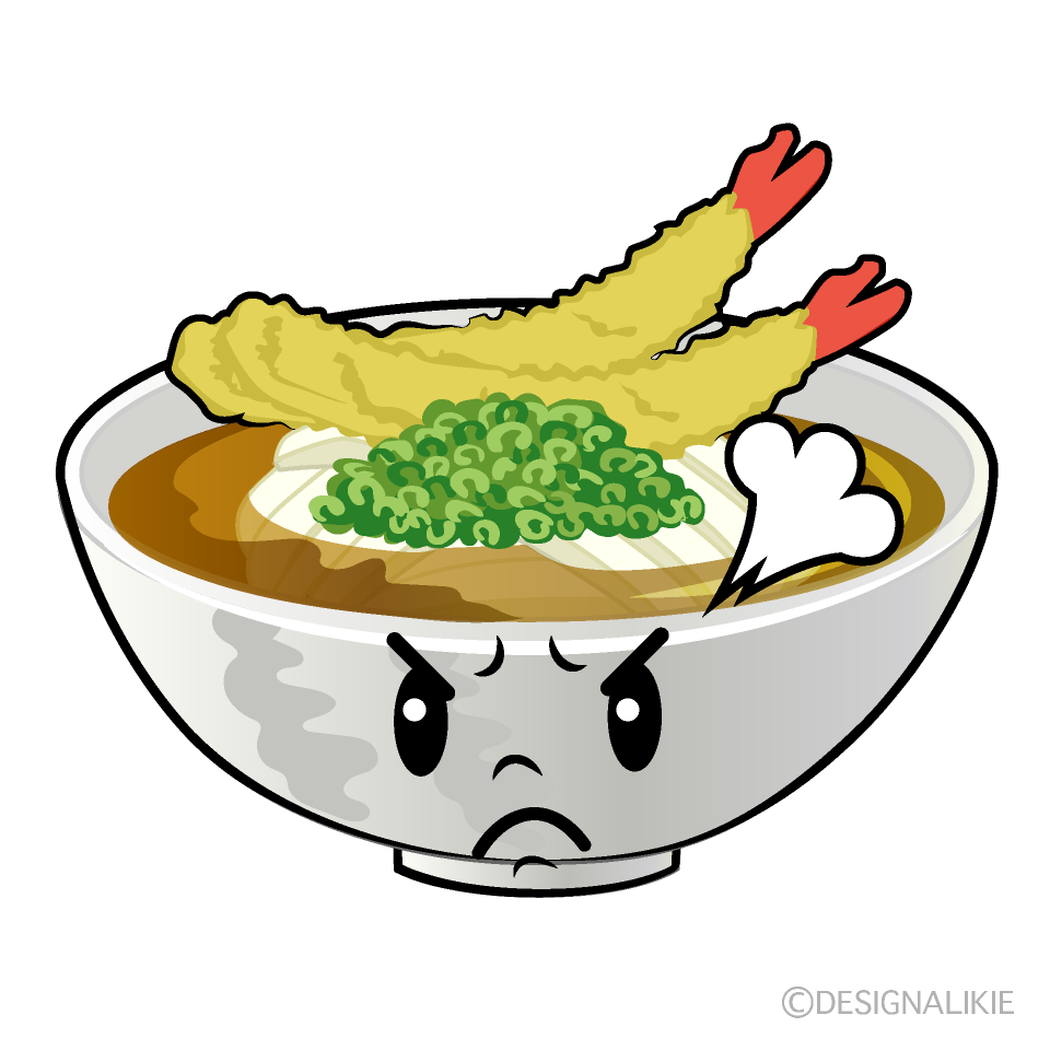 かわいい怒るうどんイラスト