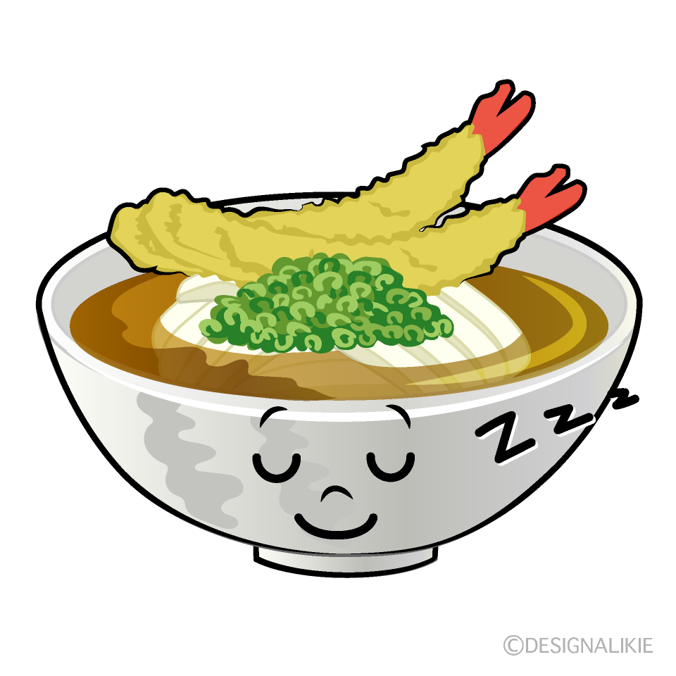 かわいい寝るうどんイラスト