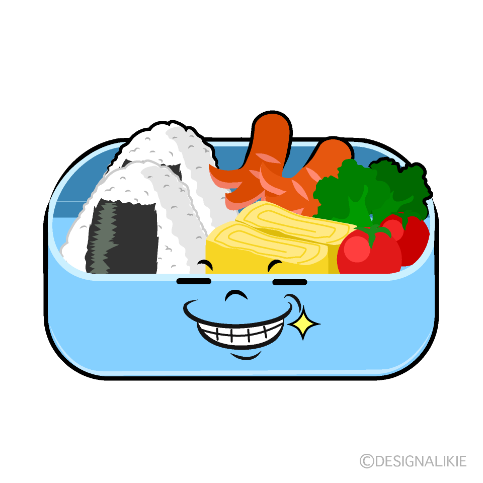 かわいいニヤリのお弁当イラスト