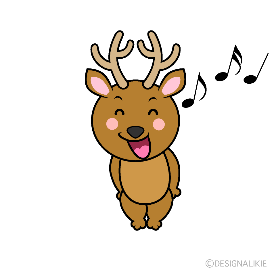 かわいい歌うシカイラスト