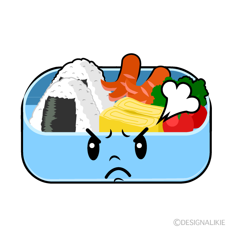 かわいい怒るお弁当イラスト