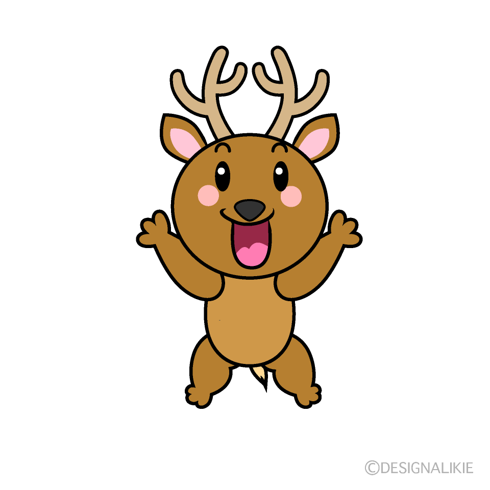 かわいい驚くシカイラスト