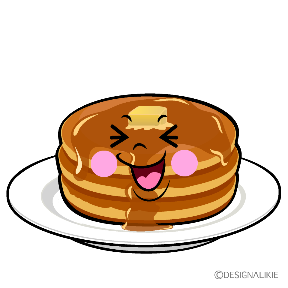 かわいい笑うパンケーキイラスト