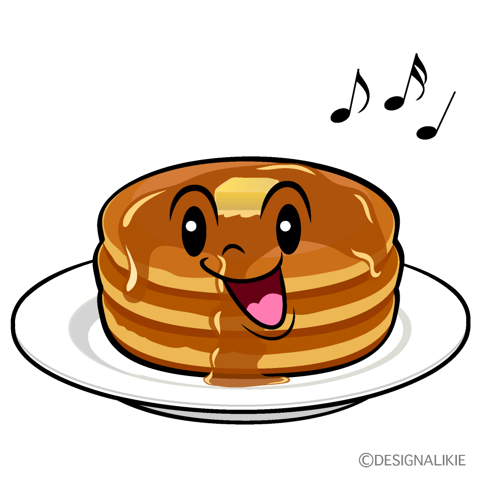 かわいい歌うパンケーキイラスト