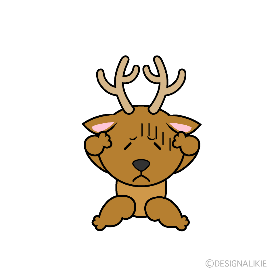 かわいい落ち込むシカイラスト
