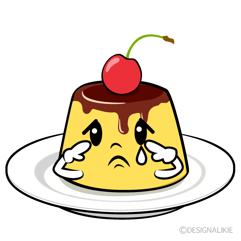 かわいい悲しいプリンイラスト